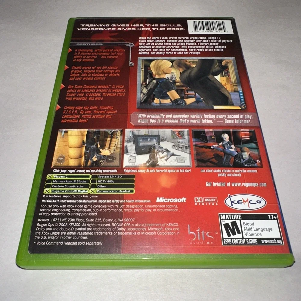 Rogue Ops (Xbox, 2003) Complete w/ Manual CIB Near Mint Disc Excellent Condition